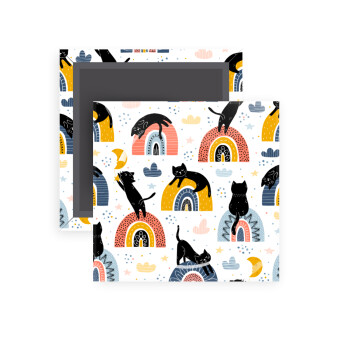 Γατούλες, Μαγνητάκι ψυγείου τετράγωνο διάστασης 5x5cm