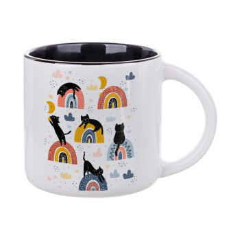 Γατούλες, Κούπα κεραμική 400ml Λευκή/Μαύρη