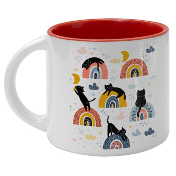 Γατούλες, Κούπα κεραμική 400ml Λευκή/Κόκκινη