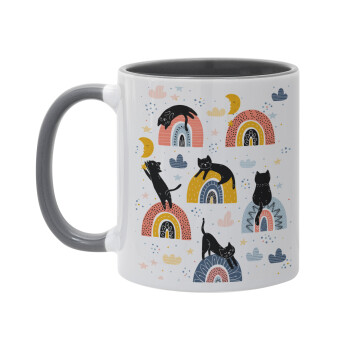 Γατούλες, Mug colored grey, ceramic, 330ml