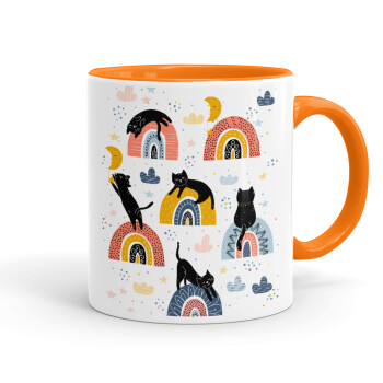 Γατούλες, Mug colored orange, ceramic, 330ml
