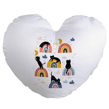 Γατούλες, Μαξιλάρι καναπέ καρδιά 40x40cm περιέχεται το  γέμισμα