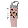 Pink color, 890ml (30oz) stainless Steel Tumbler with Handle