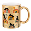 Mug ceramic, gold mirror, 330ml