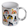Mug ceramic, silver mirror, 330ml