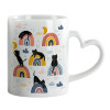 Mug heart handle, ceramic, 330ml