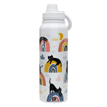 Γατούλες, Θερμός 1L Ανοξείδωτο με Βάση Κινητού & Διπλά Τοιχώματα