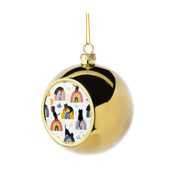 Γατούλες, Χριστουγεννιάτικη μπάλα δένδρου Χρυσή 8cm