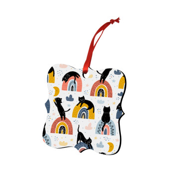 Γατούλες, Στολίδι Χριστουγεννιάτικο στολίδι polygon ξύλινο 7.5cm