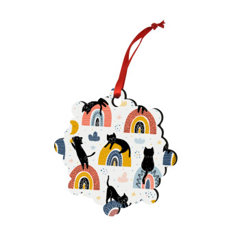 Γατούλες, Christmas ornament snowflake wooden 7.5cm