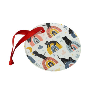 Γατούλες, Στολίδι Χριστουγεννιάτικο στολίδι γυάλινο 9cm