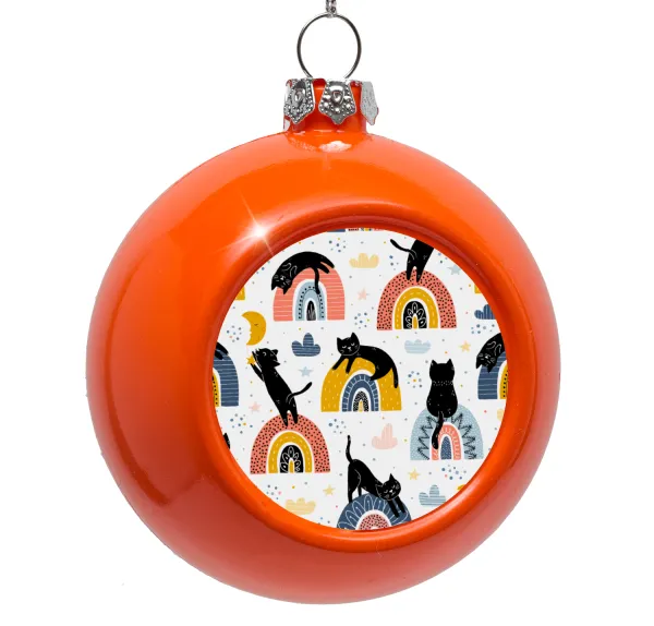 Γατούλες — Orange Christmas tree ornament bauble 8cm