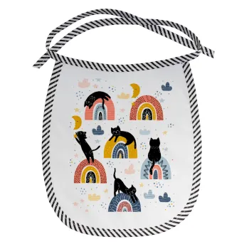 Γατούλες, Σαλιάρα μωρού αλέκιαστη με κορδόνι Μαύρη