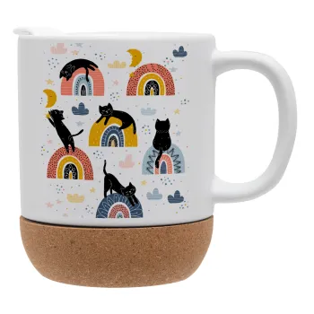 Γατούλες, Κούπα, κεραμική με βάση φελού και καπάκι (ΜΑΤ), 330ml