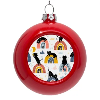 Γατούλες, Red Christmas tree ornament bauble 8cm