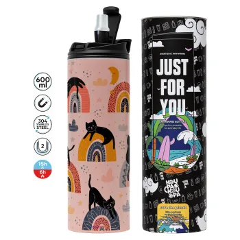 Γατούλες, Tumbler stainless steel PINK 600ml