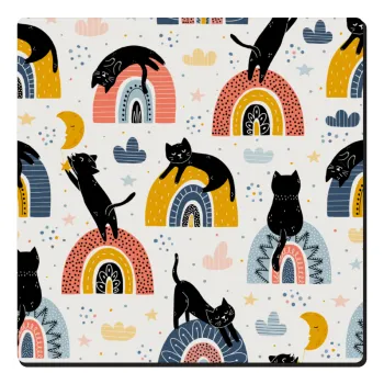 Γατούλες, Τετράγωνο μαγνητάκι ξύλινο 6x6cm