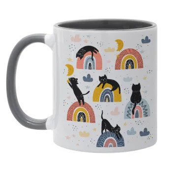 Γατούλες, Mug colored grey, ceramic, 330ml