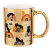 Mug ceramic, gold mirror, 330ml