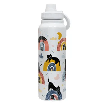 Γατούλες, Θερμός 1L Ανοξείδωτο με Βάση Κινητού & Διπλά Τοιχώματα