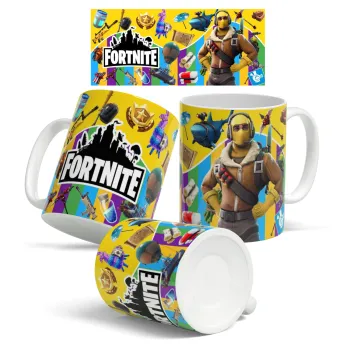 Fortnite 3D yellow, Κούπα, κεραμική, 330ml