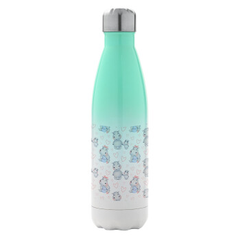 Hippo, Metal mug thermos Green/White (Stainless steel), double wall, 500ml