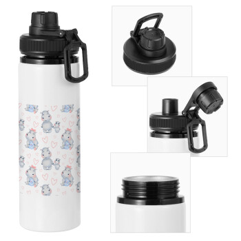 Hippo, Metal water bottle with safety cap, aluminum 850ml