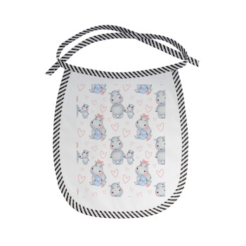 Ιπποπόταμος, Σαλιάρα μωρού αλέκιαστη με κορδόνι Μαύρη