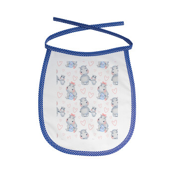 Hippo, Σαλιάρα μωρού αλέκιαστη με κορδόνι Μπλε