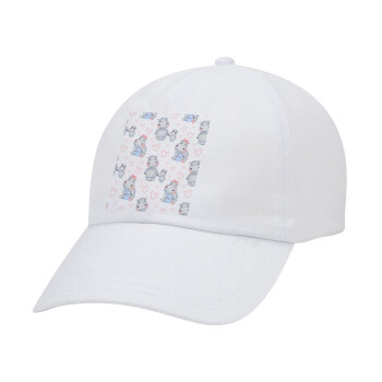 Ιπποπόταμος, Καπέλο Ενηλίκων Baseball Λευκό 5-φύλλο (POLYESTER, ΕΝΗΛΙΚΩΝ, UNISEX, ONE SIZE)