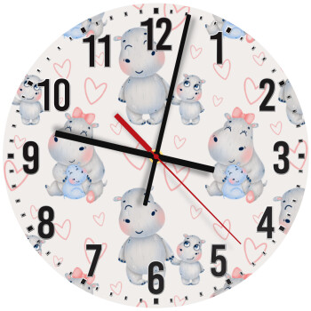 Hippo, Ρολόι τοίχου ξύλινο (30cm)