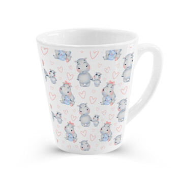 Hippo, Κούπα κωνική Latte Λευκή, κεραμική, 300ml