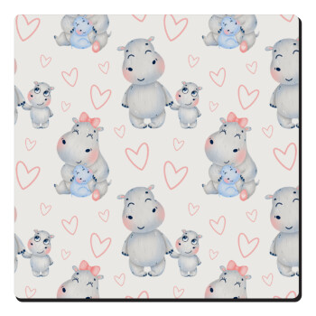 Ιπποπόταμος, Τετράγωνο μαγνητάκι ξύλινο 6x6cm