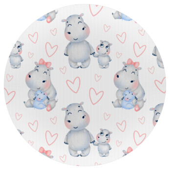 Hippo, Mousepad Round 20cm