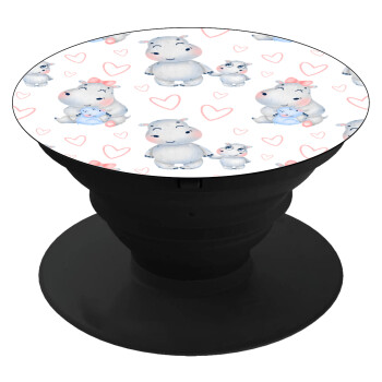 Hippo, Phone Holders Stand  Black Hand-held Mobile Phone Holder