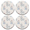 SET of 4 round wooden coasters (9cm)
