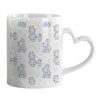 Mug heart handle, ceramic, 330ml