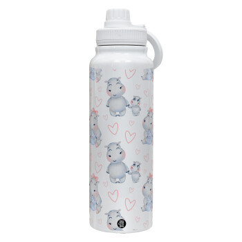 Ιπποπόταμος, Θερμός 1L Ανοξείδωτο με Βάση Κινητού & Διπλά Τοιχώματα