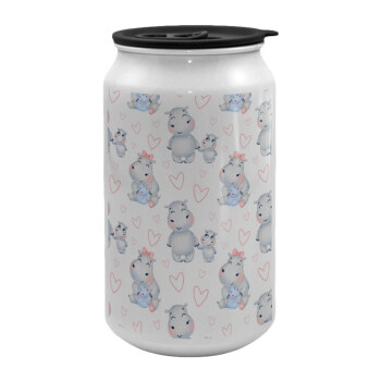 Hippo, Κούπα ταξιδιού μεταλλική με καπάκι (tin-can) 500ml