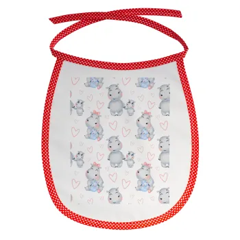 Hippo, Σαλιάρα μωρού αλέκιαστη με κορδόνι Κόκκινη