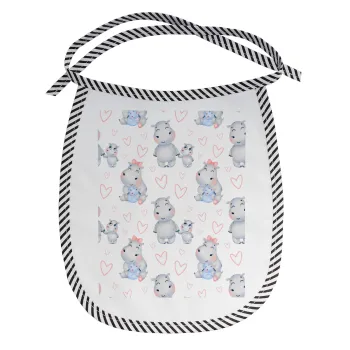 Hippo, Σαλιάρα μωρού αλέκιαστη με κορδόνι Μαύρη