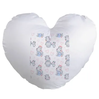 Hippo, Μαξιλάρι καναπέ καρδιά 40x40cm περιέχεται το  γέμισμα