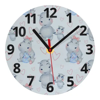 Ιπποπόταμος, Ρολόι τοίχου γυάλινο (20cm)