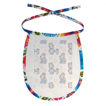 Hippo, Σαλιάρα μωρού αλέκιαστη με κορδόνι Χρωματιστή