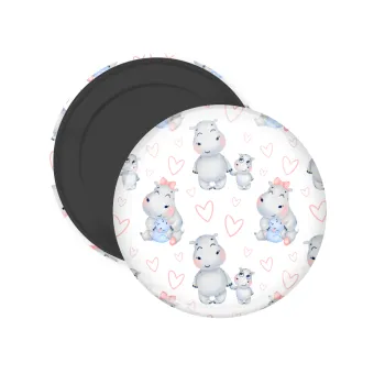 Ιπποπόταμος, Μαγνητάκι ψυγείου στρογγυλό διάστασης 5cm