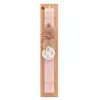 Easter Set, wooden keychain & scented flat Easter candle (30cm) (PINK)