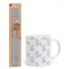 Easter Set, Ceramic Cup (330ml) & Easter aromatic flat candle (30cm) (GRAY)