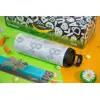 Easter candle,Travel Tumbler 2 Lids, with metal straw & cleaning brush & aromatic flat candle (30cm) (BLUE)