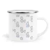 Metallic enamel cup white 360ml