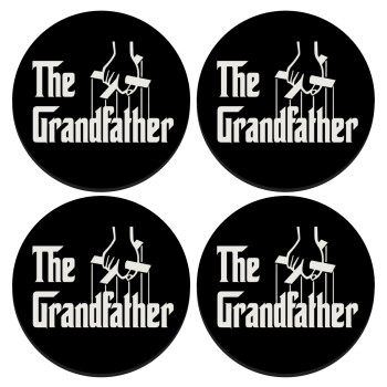 The Grandfather, SET of 4 round wooden coasters (9cm)